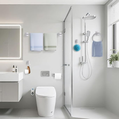 TURS 5-Pieces Brushed Nickel Bathroom Hardware Set 23.6 Inch SUS304 Stainless Steel Towel Bar Set Wall Mounted Bathroom Accessories Set