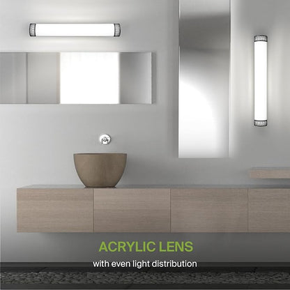 ASD 36 Inch LED Bathroom Vanity Light, 5CCT 2700K-5000K 30W, Dimmable Bathroom Light Fixtures, Modern Vanity Lights for Bathroom Lighting Fixtures Over Mirror, Wall Light Bar, Black, ETL, 4 Pack