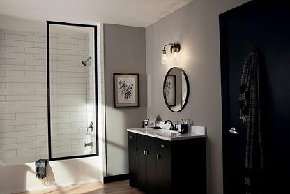KICHLER Braelyn 14.75" 2 Light Vanity Light with Clear Seeded Glass Olde Bronze®