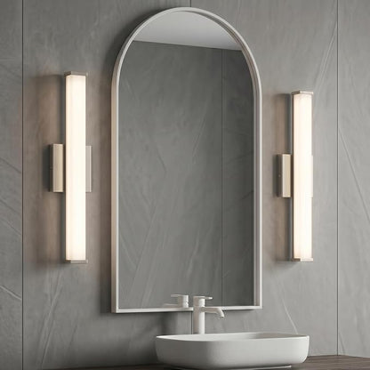 URSOLA 24" Modern LED Bathroom Light Fixtures, Brushed Nickel 3CCT Dimmable Bathroom Vanity Light Over Mirror, Bathroom Vanity Bath Bar Lights with Double Layer Acrylic Shade