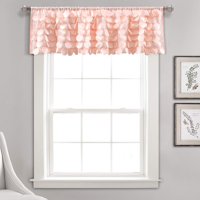 Lush Decor Lush Décor, 14” x 70”, Blush Gigi Valance Textured Window Kitchen Curtain (Single), 16T004609