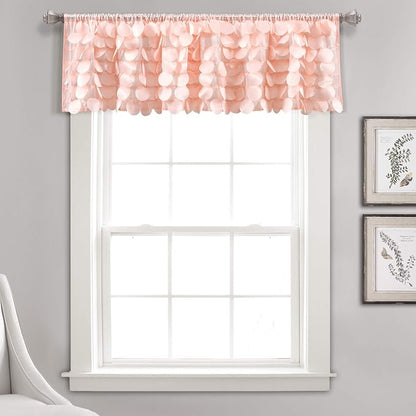 Lush Decor Lush Décor, 14” x 70”, Blush Gigi Valance Textured Window Kitchen Curtain (Single), 16T004609