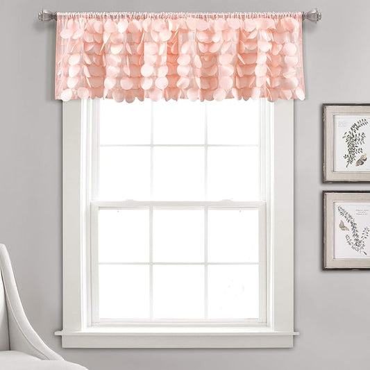 Lush Decor Lush Décor, 14” x 70”, Blush Gigi Valance Textured Window Kitchen Curtain (Single), 16T004609