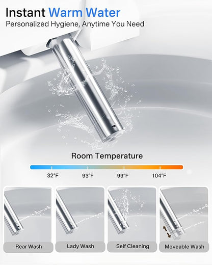 Smart Toilet with Bidet, Bidet Toilet, Modern Smart Toilets, Inteligente Japanese Toilet Seat,Toilet with Bidet Built in, Tankless Electric Toilet With Auto Open/Close Lid, Warm Water, Heated Seat