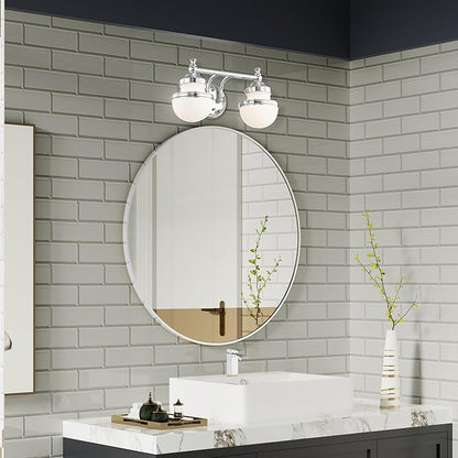 Livex Lighting 5712-05 Transitional Two Light Bath Vanity from Oldwick Collection Finish, Polished Chrome 15 x 7.25 x 8.25