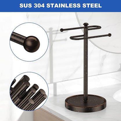 Hand Towel Holder, 304 Stainless Steel Heavy Duty S Shape Hand Towel Stand Free Standing Towel Bar for Bathroom Kitchen Countertop