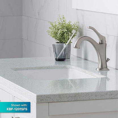 KRAUS Elavo 21-inch Rectangular Undermount White Porcelain Ceramic Bathroom Sink with Overflow, KCU-241