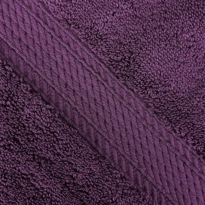 Superior Egyptian Cotton Plush & Absorbent, Face Towel Set of 6, Plum | Quick Dry, Soft Luxury Towel Set, Bath Essentials for Bathroom, Guest Bath, Spa, 2 Piece Face, Madeline Towels