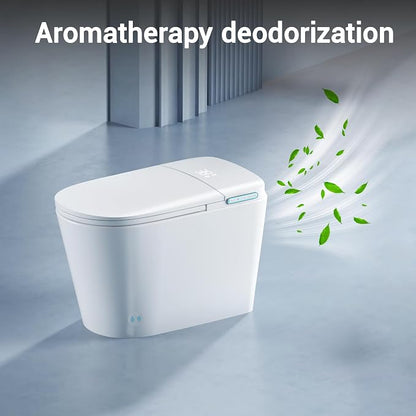 Smart Bidet Toilet w/Tank Heated Seat Cleaner Tablets Auto Flush/Lid&Seat | Foot Sensor UV-C light Electric Modern One Piece Toilet with Dryer LED Display Siphon Flush 1.28 GPF MAP 1000g
