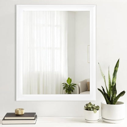 White Wall Mirror for Bathroom,Rectangle Large 30 x 36 inch Vanity Mirrors | Rustic Hanging Mirror for Living Room,Bedroom,Entryway