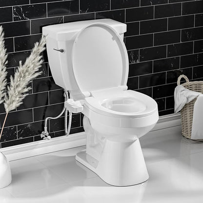 SAMODRA Non-Electric Bidet - Self Cleaning Dual Nozzle (Frontal and Rear Wash) Fresh Water Bidet Toilet Seat Attachment with Independent Adjustable Water Pressure (Classic White)