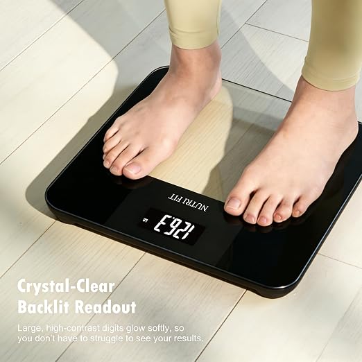 Digital Bathroom Scale for Body Weight Loss 0.1lb High Accuracy | Tempered Glass, 0.1lb Precision, 400lb Capacity, Larg Backlit LCD Display, Step-On Technology, Weight Loss for Home Fitness