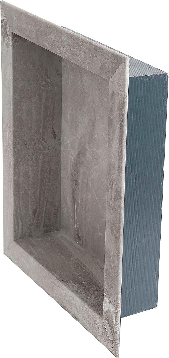 Palisade 17.5 in x 15.5 in Vinyl Shower Niche Smoky Sky/Urban Slope | Waterproof Shower Insert