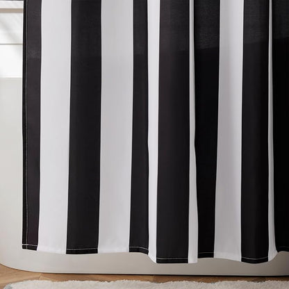 Ohocut Vertical Striped Shower Curtain, Cute Retro Vintage Stripe Bathroom Shower Curtain, Waterproof Polyester Fabric Modern Bath Curtain for Bathroom 72x72 Inches Black and White
