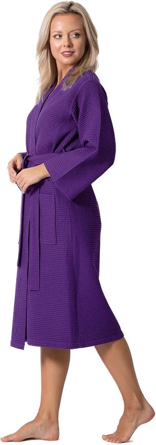 Waffle Knit Lightweight Kimono Spa & Bath Robes for Women - Quick Dry - Soft