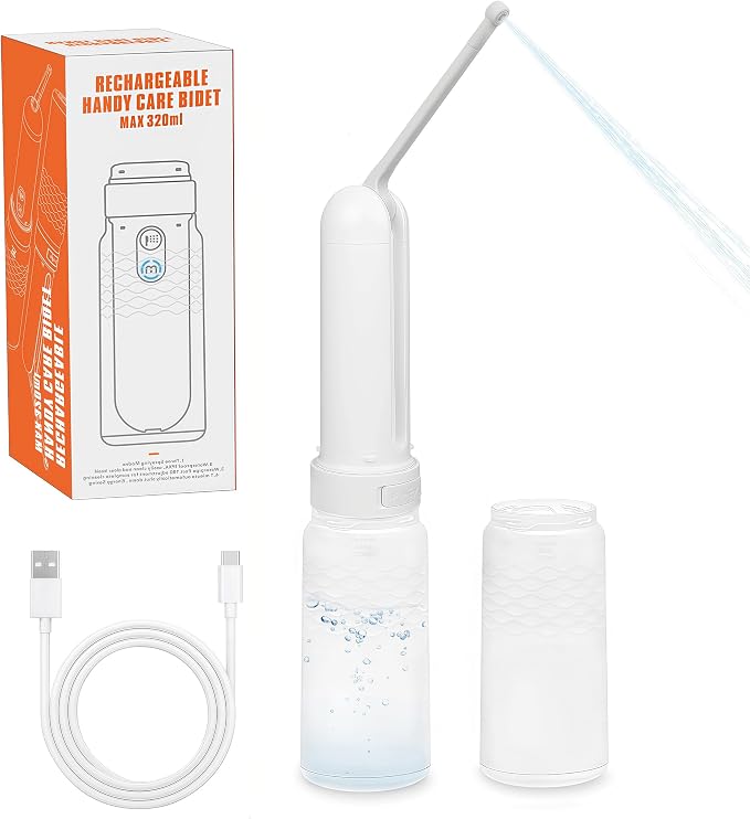Joyzan Portable Bidet for Travel,320ML Electric Rechargeable Bidet Handheld | Waterproof Pocket Toilet Bottle Sprayer 3 Modes Cordless Personal Hygiene Postpartum Care Camping Women Men Baby Cleaning