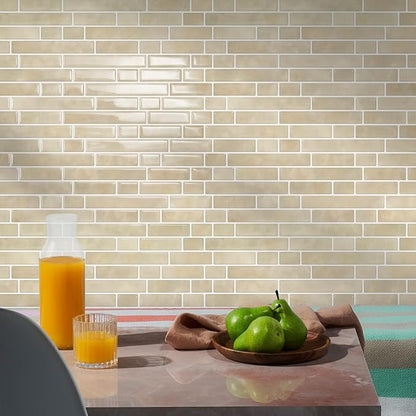 STICKGOO Thicker Peel and Stick Backsplash Tile for Kitchen and Bathroom | 10 Sheets of 12”×12” - 3D Vinyl Self Adhesive Wall Tiles Stick on Backsplash for Kitchen & Bathroom(Brown)