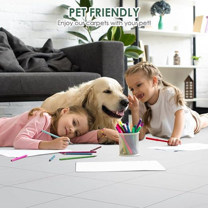 VallisCo 30-Piece Peel and Stick Floor Tiles, 12x12 Covers 30 Sq. Ft. Waterproof Vinyl Flooring, Renter-Friendly Self-Adhesive Floor Stickers for Kitchen, Bathroom, RV, Basement & Home DIY Light Gray