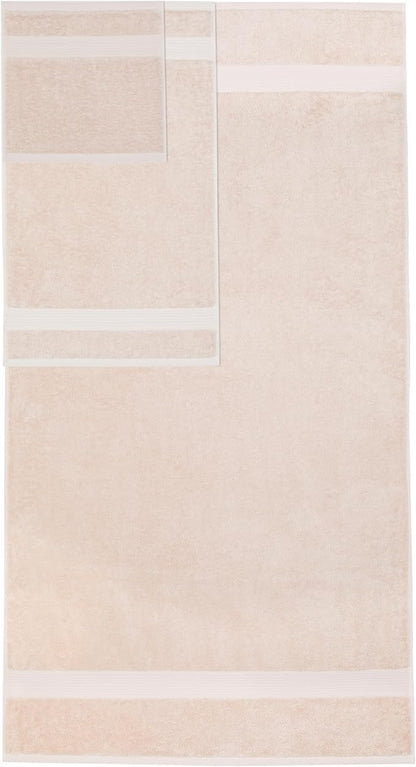 Amazon Basics Fade-Resistant 100% Cotton Bath, Hand and Washcloth Towel Set, 30 x 54 inches, Blush Pink, Set of 6