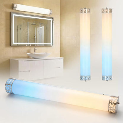 ASD 36 Inch LED Bathroom Vanity Light, 5CCT 2700K-5000K 30W, Dimmable Bathroom Light Fixtures, Modern Vanity Lights for Bathroom Lighting Fixtures Over Mirror, Wall Light Bar, Brushed Nickel, ETL, 2P