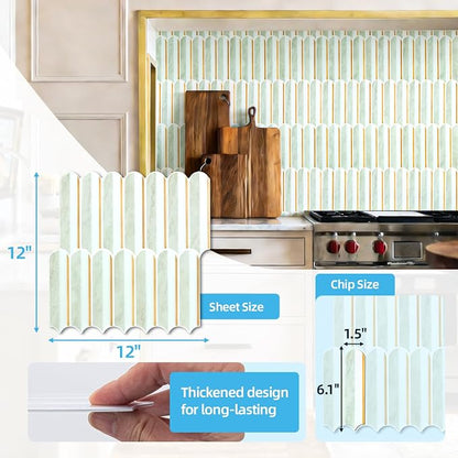Art3d Arrowhead Design Peel and Stick Backsplash, 10-Pack, Gray & White | 12 x 12 Inch, Thickened Design, Heavy-Duty, Stain-Resistant, Durable, for Kitchen, Living Areas, Ideal for New Home Buyers