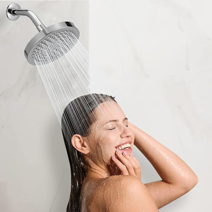 High Pressure Rain Shower Head, High Flow Pressure Boosting Adjustable Rainfall Showerhead, Awesome Shower Experience Even At Low Water Flow, Chrome