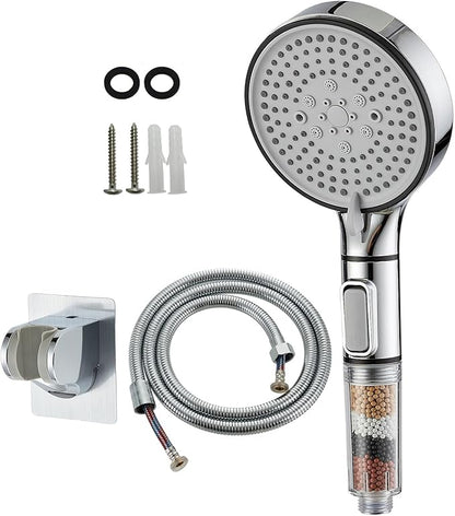 RV Shower Head with Hose, High Pressure 5 Setting Shower Head with Filter and On/Off, Water Saving Shower Head for RV/Camper, Travel Trailer, Motorhome,Shower head Replacement
