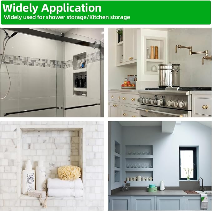 Shower Niche Insert Tile Ready 12"x6",Embedded Size 13"x7",Depth 4" | Niche for Shower Wall,Waterproof Ready-to-Tile Niches Recessed Box Shelf for Showers Wall Bathroom Renovation/Soap Storage