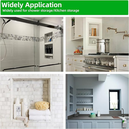 Shower Niche Insert Tile Ready 12"x6",Embedded Size 13"x7",Depth 4" | Niche for Shower Wall,Waterproof Ready-to-Tile Niches Recessed Box Shelf for Showers Wall Bathroom Renovation/Soap Storage