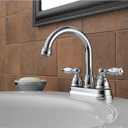 Peerless Claymore Centerset Bathroom Faucet Chrome, Bathroom Sink Faucet, Pop-Up Drain Assembly, Chrome P299685LF