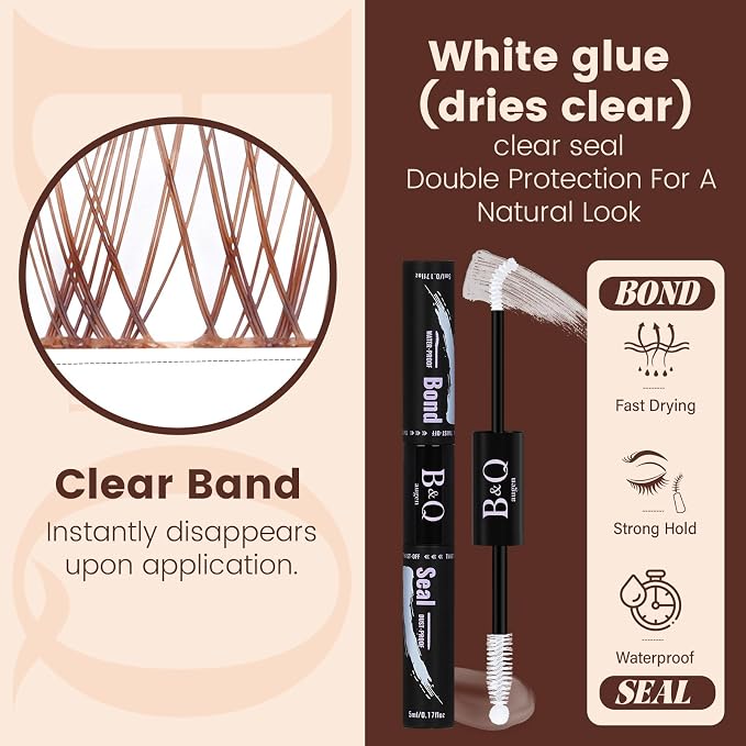 B&Q Brown Velure Lash Clusters Kit Natural Lashes Clusters, Wispy Light Brown Eyelash Cluster Kit C-8-16mm DIY Lash Eyelashes for Fair/Dark Hair, Lightweight & Invisible Band(Mochalash Velure 05 Set)