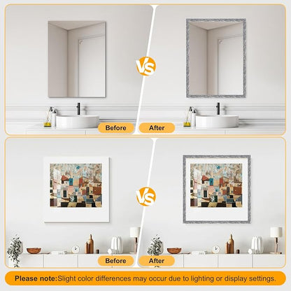 3 Pack 16.4FT Silver Peel and Stick Crown Molding Trim Kit – Flexible Self-Adhesive Mirror Trim for Cabinets, and Frame Edges
