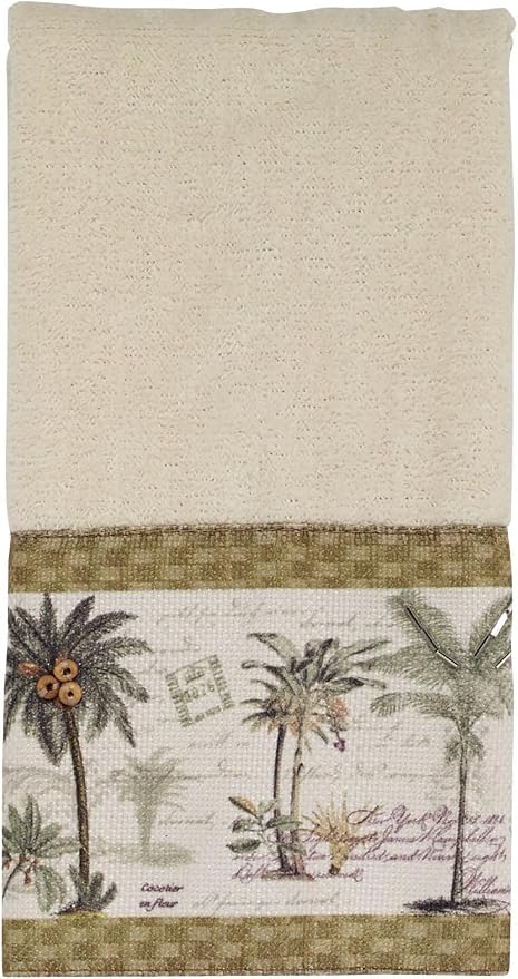 Avanti Linens - Fingertip Towel, 100% Soft & Absorbent Cotton Towel, Coastal Home Decor (Colony Palm)