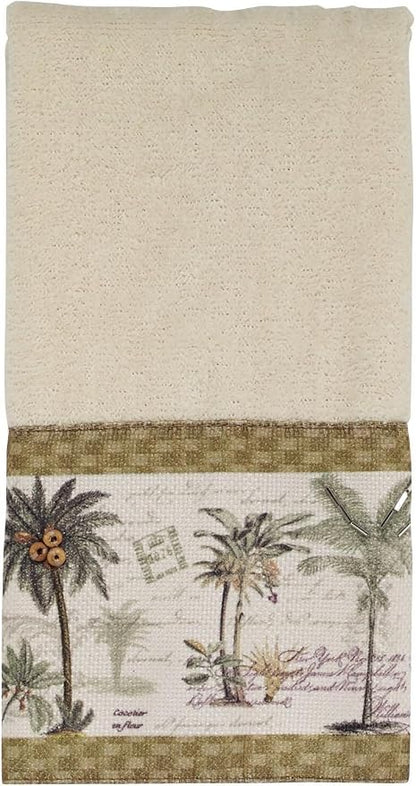 Avanti Linens - Fingertip Towel, 100% Soft & Absorbent Cotton Towel, Coastal Home Decor (Colony Palm)