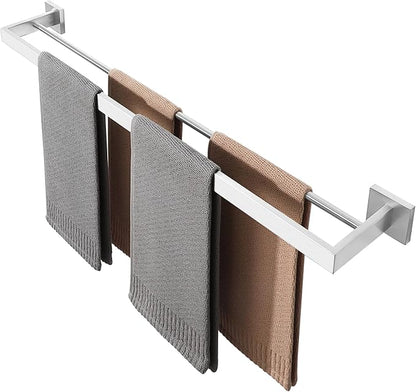 Alise Double Towel Bars Towel Rack for Bathroom Wall Mount 32 Inch,Brushed | SUS304 Stainless Steel Bathroom Towel Holder, Square Towel Rod Towel Hanger for Bathroom Lavatory Kitchen