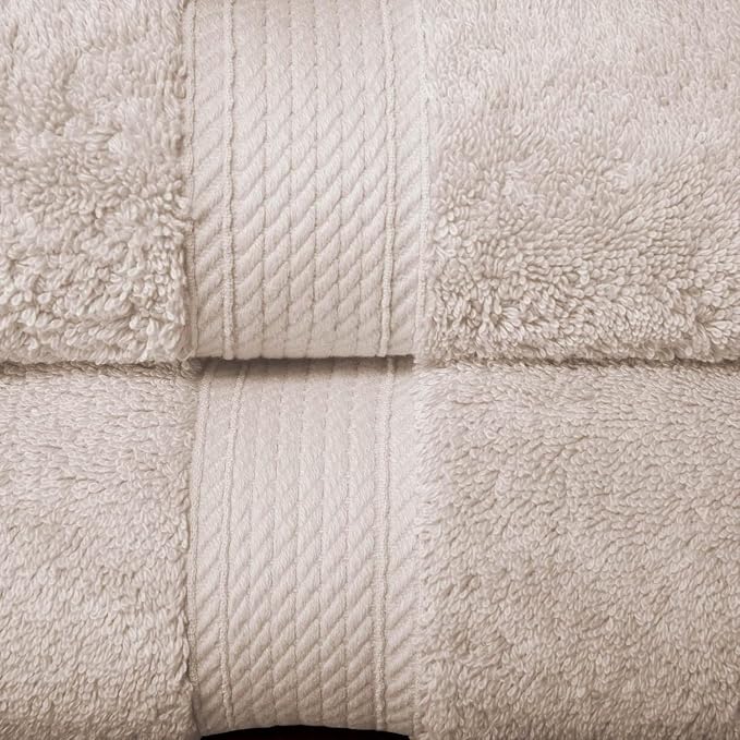 SUPERIOR Egyptian Cotton Ultra Plush & Absorbent, 10 Piece Set, Stone | Quick Dry, Soft Luxury Towel Set, Bath Essentials, Guest Bath, Spa, 2 Bath, 4 Hand, 4 Face Towels, Madeline Towels
