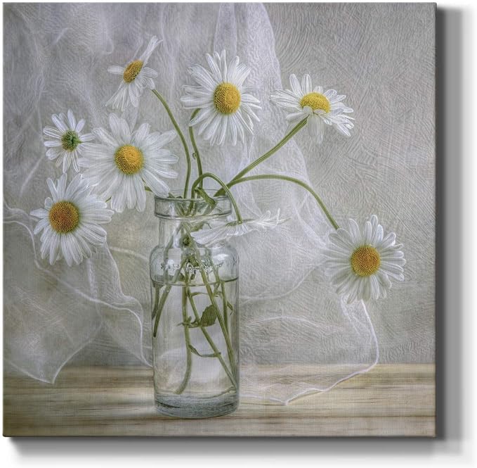 Renditions Gallery Daisies Wall Art, Premium Gallery Wrapped Canvas Decor, Ready to Hang, 40 in H x 40 in W, Made in America Print
