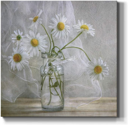 Renditions Gallery Daisies Wall Art, Premium Gallery Wrapped Canvas Decor, Ready to Hang, 16 in H x 16 in W, Made in America Print
