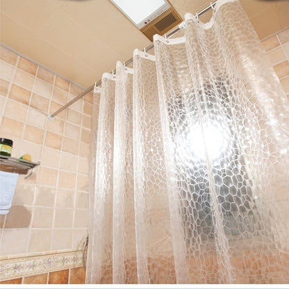 AooHome 54x72 Inch Stall Shower Curtain Liner, EVA 3D Water Cube Narrow Shower Curtain, Water Repellent Shower Liner, Heavy Duty, Semi Transparent