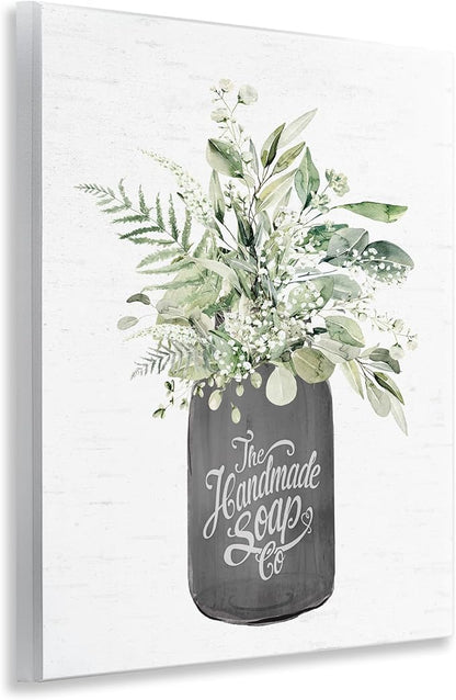 Handmade Soap Botanicals Floral, 11 x 14 Inch Mounted Print on Wall Plaque | Stupell Industries · By Lettered and Lined · Ready to hang · Bathroom to bedroom accent · Made in USA