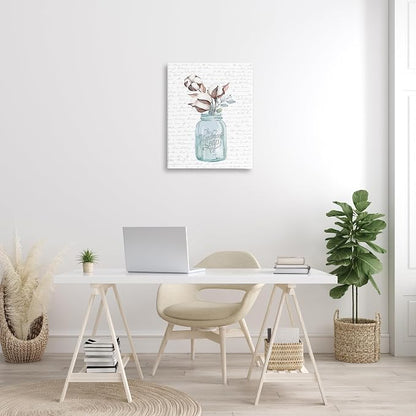 'Handmade Soap Jar & Cotton Flower'| Canvas Art | Stupell Industries | 24 x 30 Inches, Easy to Hang and Sturdy, Made in USA, by Lettered and Lined