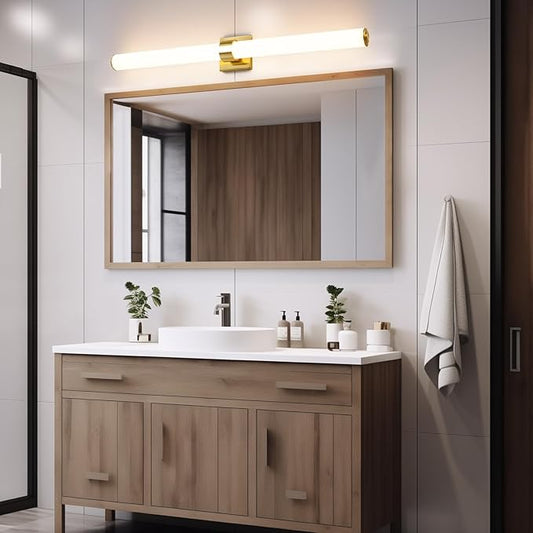 Bathroom Light Fixtures - 39 Inch Gold Bathroom Lights Over Mirror LED Vanity Light with Acrylic Shade, 36W Modern Vanity Lighting Fixtures for Mirror Living Room Gallery 3000K