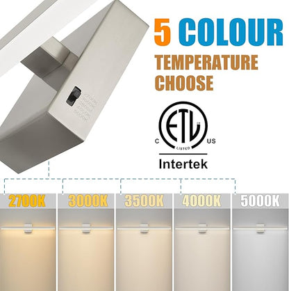 Nickel Bathroom Vanity Light 39.4 inch, 30W Dimmable 5CCT LED Bathroom Light Fixture Over Mirror Restroom-ETL Certificated