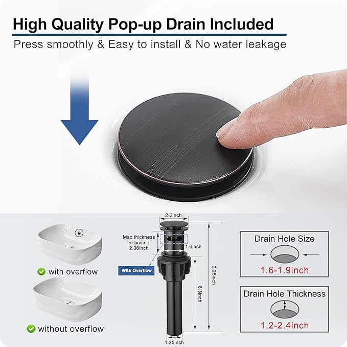 Oil Rubbed Bronze Bathroom Faucet Waterfall Faucet, Brass Single Handle Bathroom Sink Faucet 1 Hole or 3 Holes, 4 Inch Bathroom Faucets with Deck Plate & Pop-Up Drain for Farmhouse Quick Install