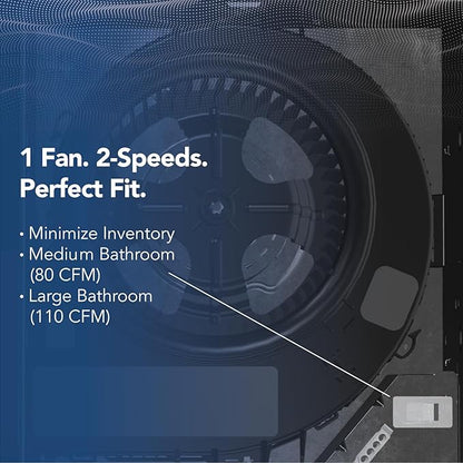 Broan-NuTone FlexAir Selectable Bathroom Exhaust Fan, 80/110 CFM
