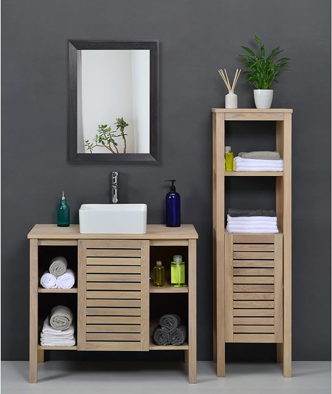 AAZZKANG Wall Mirror Black Wood Framed Rectangle Hanging Mirrors | Decorative for Bedroom Bathroom Living Room Farmhouse Entryway Small