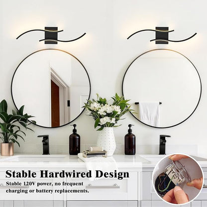 KARTOOSH Hardwired LED Vanity Lights for Bathroom | 2 Pack 23.6 Inch, 3CCT Dimmable, Waterproof, Rustproof, Bathroom Light Fixtures Over Mirror