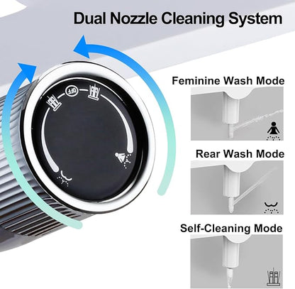 Bidet Attachment for Toilet, Non-Electric, Dual Nozzle, Self-Cleaning | Rear & Feminine Wash, Easy Install, Fits Most Standard Toilets, Not for RV Use, Includes Hose, T-Adapter & Teflon Tape