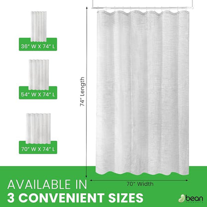 Bean Products White Hemp Bathtub Shower Curtain Liner - 70x74