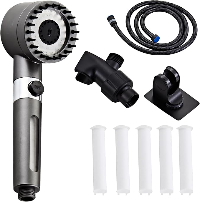 Shower Head High Pressure with Handheld High Pressure | Shower Filter Head for Hard Water Showerhead Black